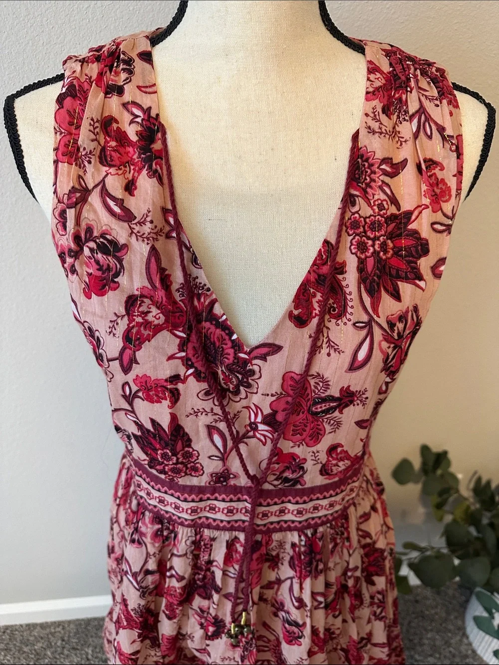 kate spade Pink Dress with Red Floral Print